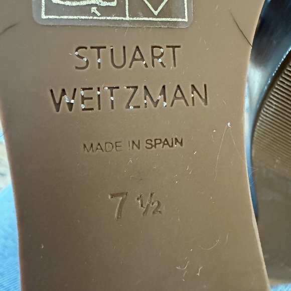 Stuart Weitzman Shimmering Saffron Silver Platform Wedges SZ 7½ - Picture 13 of 15